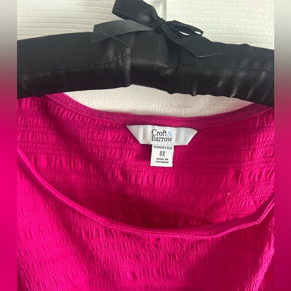 NWT Pink Croft & Barrow Smocked Tank 0X - Picture 3 of 5